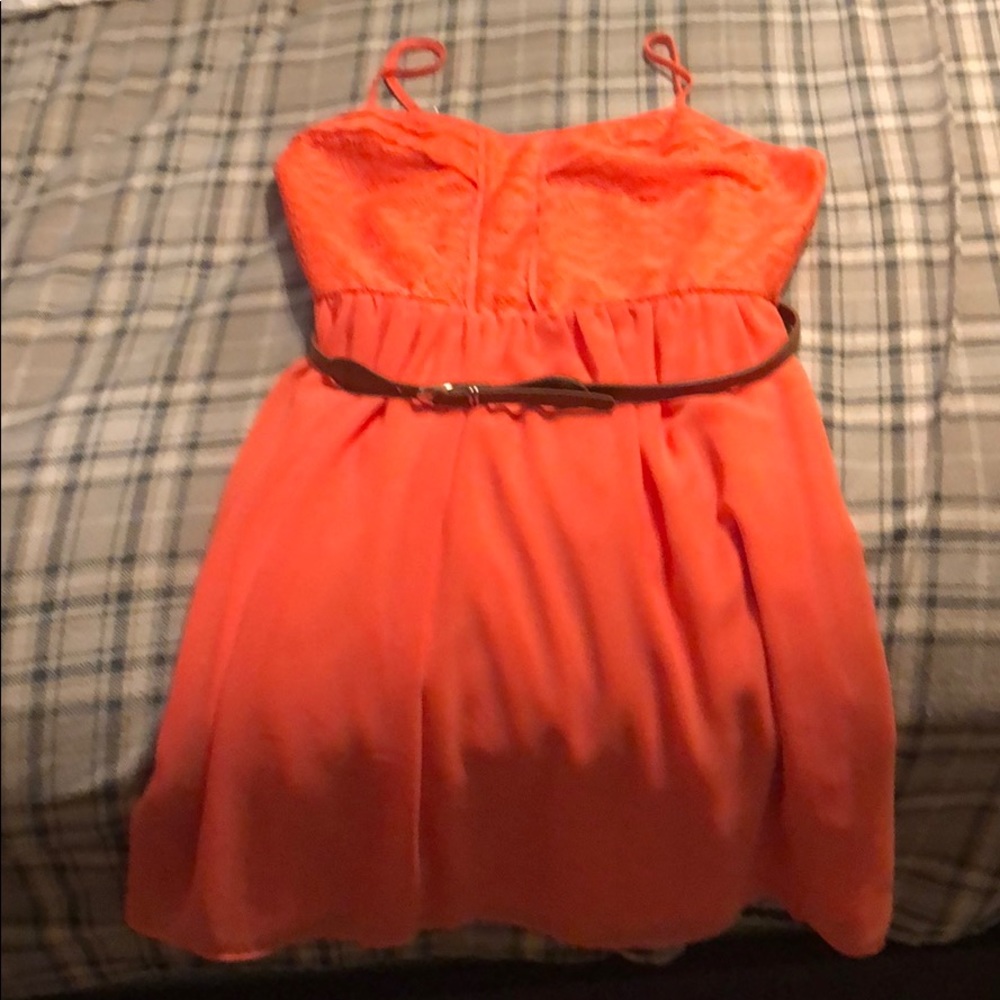 Orange Summer Dress with belt